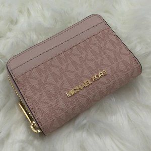 NWT Michael Kors Jet Set Travel Card Case Wallet - Powder Blush